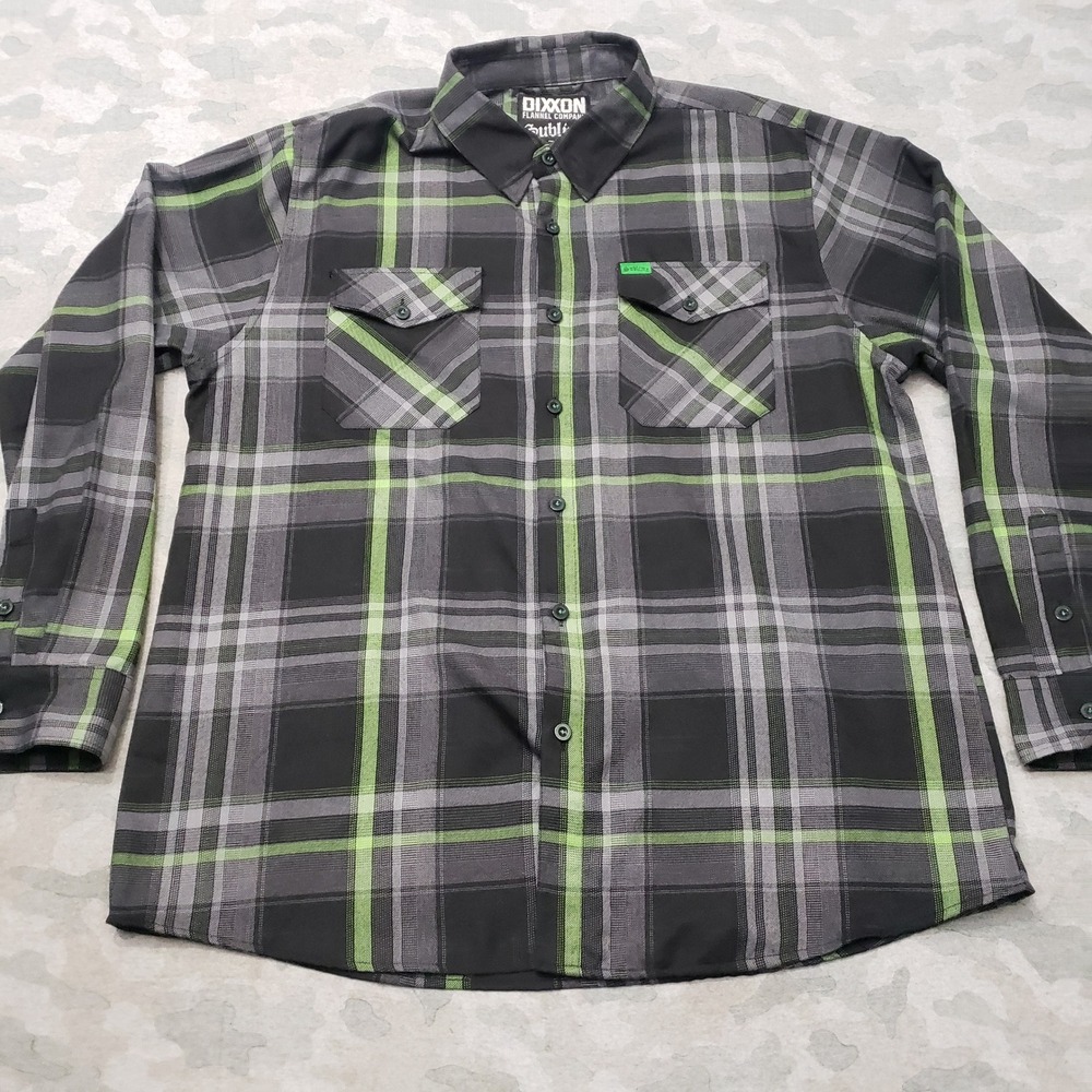 Dixxon Flannel Shirt Mens 2XL Black Plaid Sublime D-Tech Long Sleeve Button Up